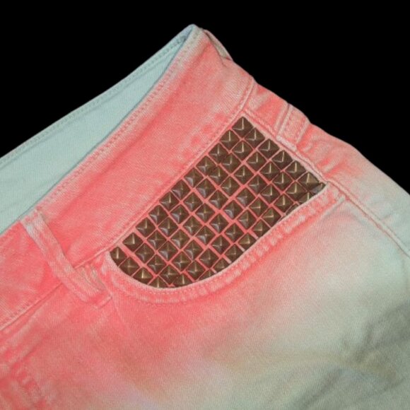 GUESS  Pink White Low Waist Low Rise Denim Shorts Size 28 NEW NWT - Picture 3 of 4